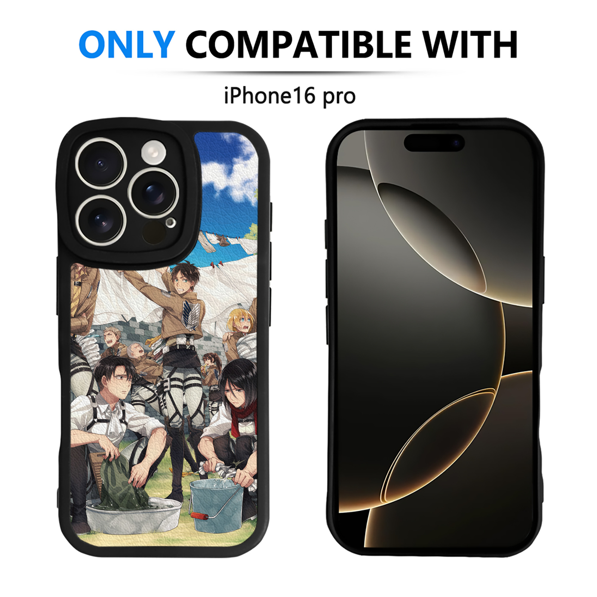 （画像用） 進撃の巨人 Attack on Titan 【iPhone 16シリーズ対応】シリコンスマホケース（レザー調） 材質：シリコン